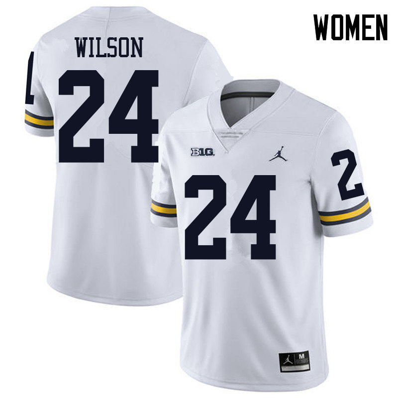 Jordan Brand Women #24 Tru Wilson Michigan Wolverines College Football Jerseys Sale-White